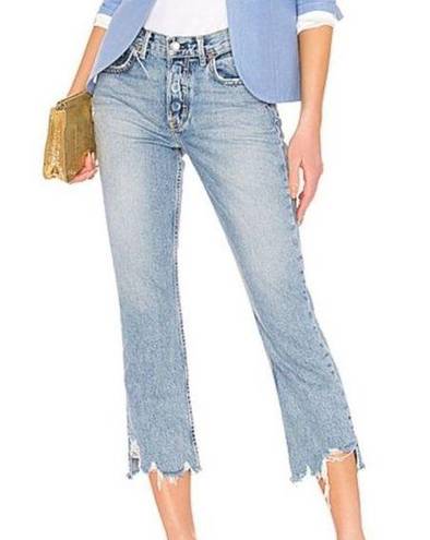 GRLFRND  Tatum Distressed Cropped Denim NWOT Sz 28