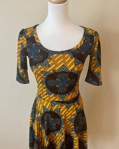 LuLaRoe Yellow Flower Paisley Dress XXS