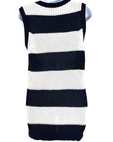 Tommy Hilfiger  Women's Heavy Weight Chunky Cotton Knit Sweater SZ L Navy, White