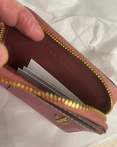 Coach NWT  ZIP LEATHER CARD CASE/ MINI WALLET/ WRISTLET 6303 IM/TRUE PINK