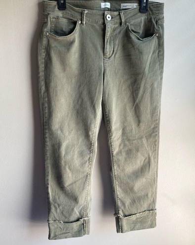 J.Jill  Authentic Fit Olive Green Denim Capri Jeans Size 10