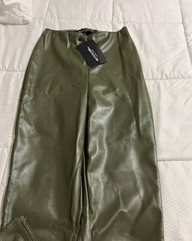 Pretty Little Thing New with Tags  Olive Leather Pants