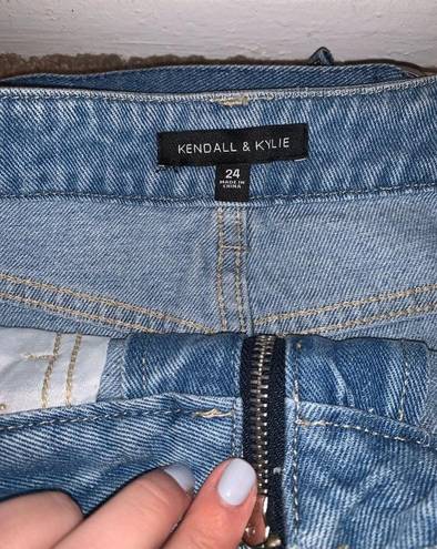 Kendall + Kylie Light Wash Zipper Jean Skirt