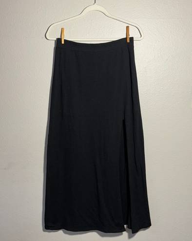 American Eagle black high rise cotton slit maxi skirt