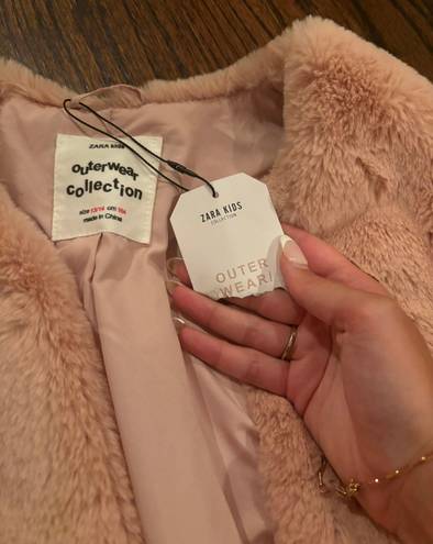 ZARA Trf Outerwear Faux Fur Coat