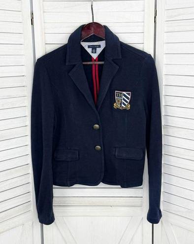 Tommy Hilfiger  French Terry Knit Schoolboy Blazer Jacket Blue Medium