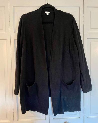 J.Jill  black long pocket front cardigan lp