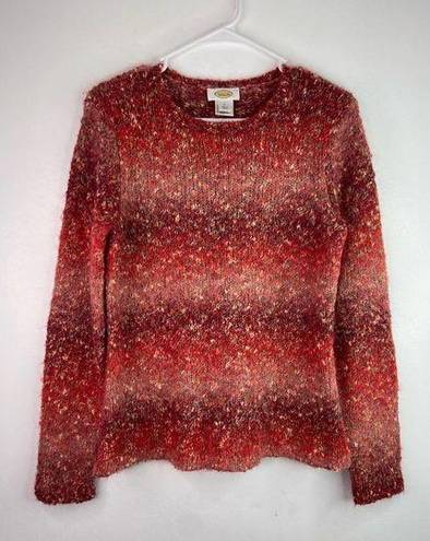 Talbots  Women Alpaca Blend Crew Neck Sweater Size S Fall Ombre Long Sleeve Wool