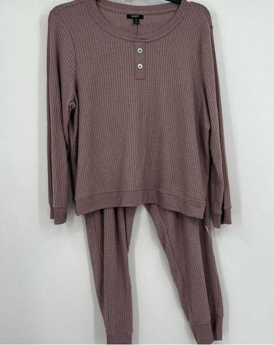 Petal Alfani Thermal Henley Pajama Set in Dusty Lavender  NWT MSRP $70 Size XXL