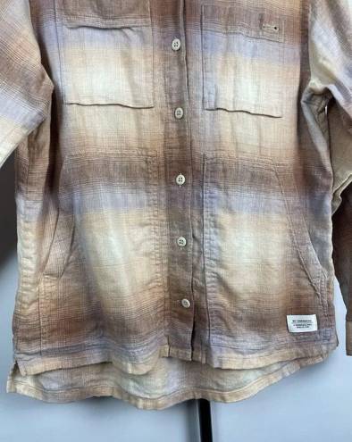 Rei Co-op  Brown Tan Plaid Trailsmith Button Up Long-Sleeve Shirt Size S