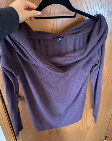 Lumière Purple Off Shoulder Sweater