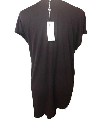 Max Studio  black scoop neck long asymmetrical tunic that can be tied on the side