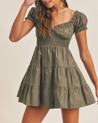 Mabel Mable Boutique Green Tiered Babydoll Dress