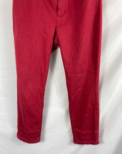 J.Jill  Denim Authentic Fit Cropped Red Jean Size 2