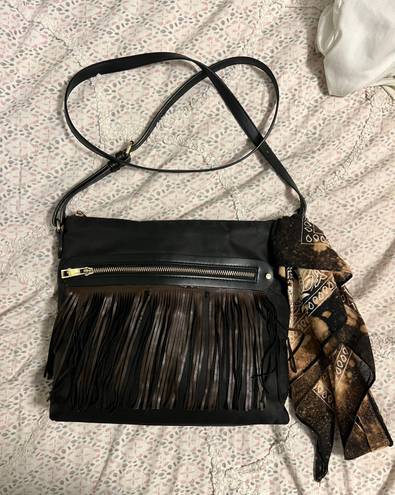 Western Fringe Purse Black