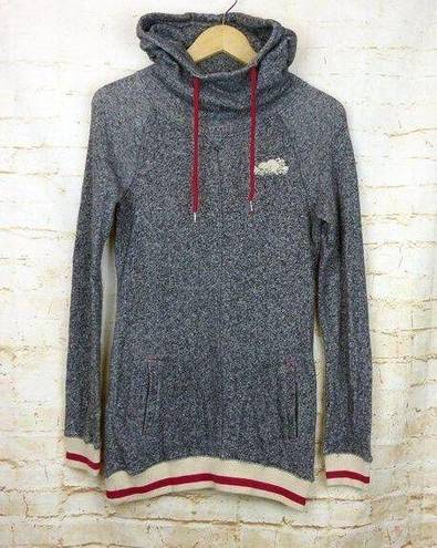 Roots  Canada Womens XS Hooded Pullover Sweater Dress Heather Black Varsity Cuffs