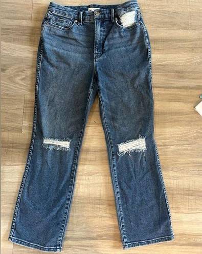 Good American  Straight Leg Cropped Jeans