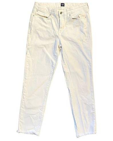 Gap  Women Jeans White 28 Cropped Straight Leg Summer Denim Pants Mid Rise Light