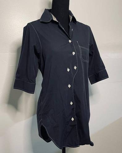 Billy Reid | blue asymmetrical placket button down shirt