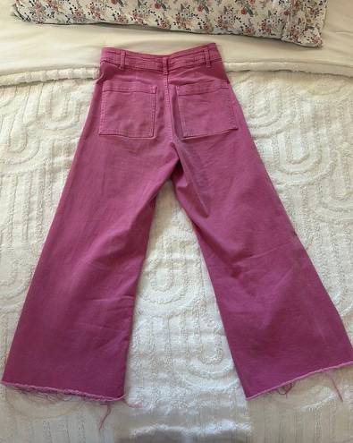 ZARA high waist marine straight pocket jeans pink