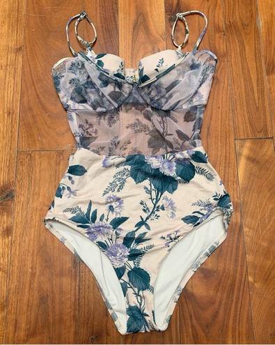 Zimmermann  Cassia Balconette Floral One-Piece Swimsuit 1 / 6