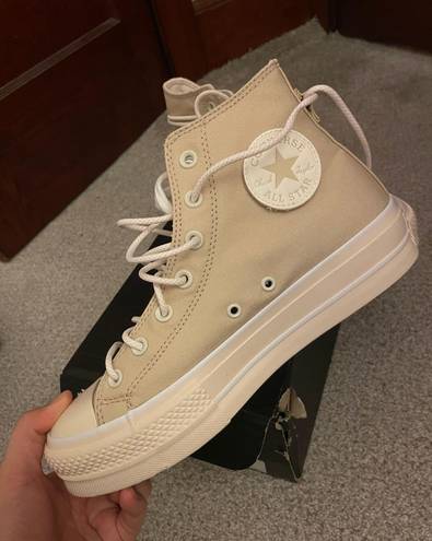 Converse NEW  Chuck Taylor All Star Lift Oat Milk High Top Platform Shoes