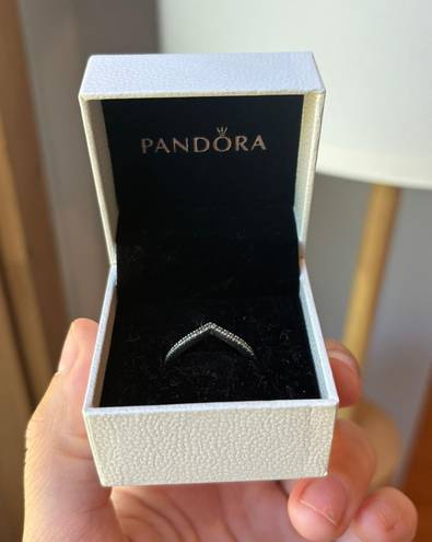 Pandora Wishbone Cubic Zarconia Ring