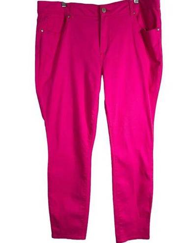 Crown & Ivy Crown Ivy Plus SIze 20W Jeans Hot Pink High Rise Skinny Cotton Stretch 1245