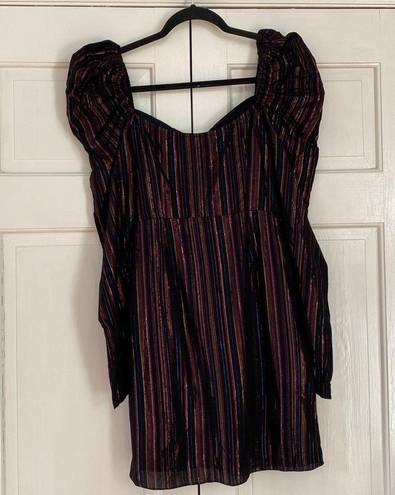 Rococo  Sand Diva Dress Black Metallic Mini Dress Size Small