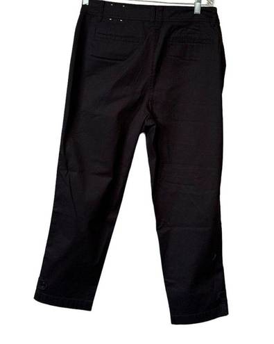 Talbots  Women’s The Perfect Cropped Pants Size 12 Black Solid Cotton Spandex