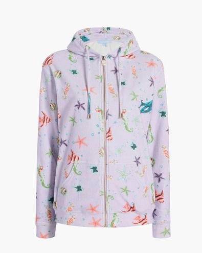 Hill House NWT  The Allie Zip-Up Jacket in Sea Creatures Lilac sz XS