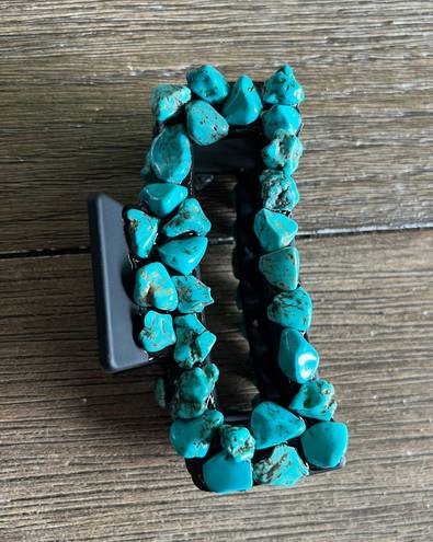 Handmade western turquoise claw clip Blue