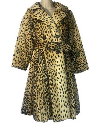 Vintage Safari by Fairmoor Faux Cheetah Fur Coat women sz S (estimated)