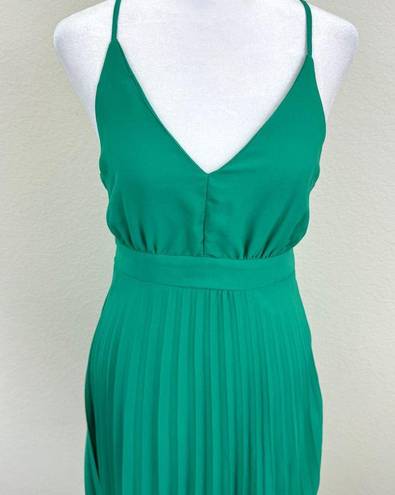 Jessica Simpson  Womens Strapless V Neck Pleated Midi Dress Green Size S