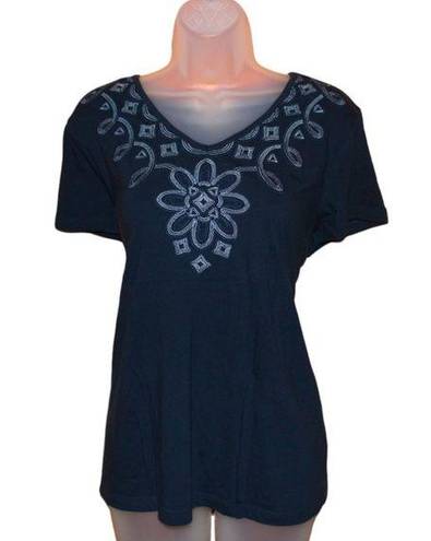 Carolyn Taylor  embroidered short sleeve tee size XL