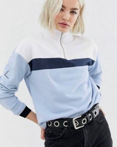 New Look Color Block Half Zip Sweatshirt