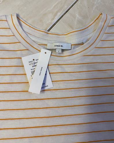 Vince New With Tags  T-shirt Size Large White Striped