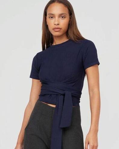 Modern Citizen  Cropped Knit Wrap Top