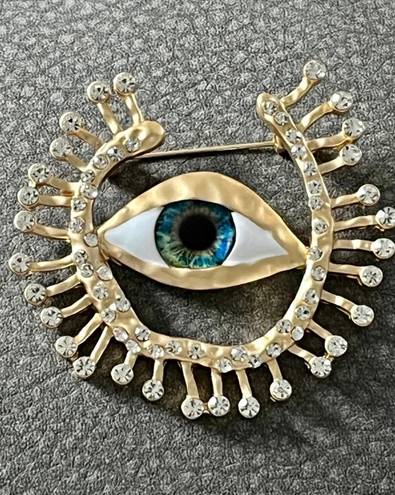 Anthropologie 18K Gold Positive Energy Evil Eye Oddity Brooch