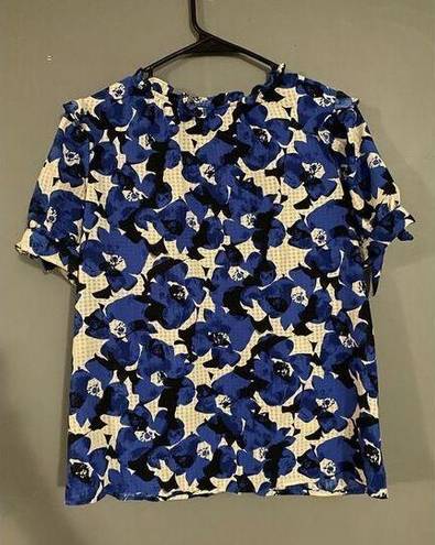 Who What Wear  Floral Ruffle Short Sleeve Top Size Small