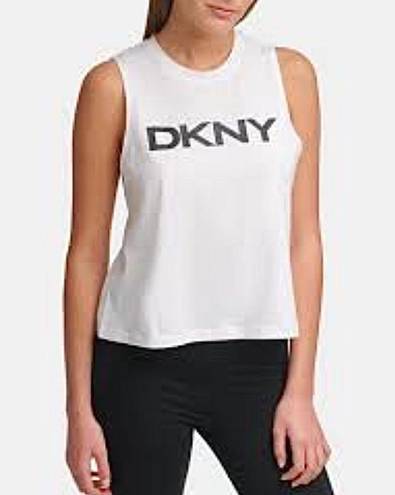 DKNY NWT sport logo crew neck workout tank top -S