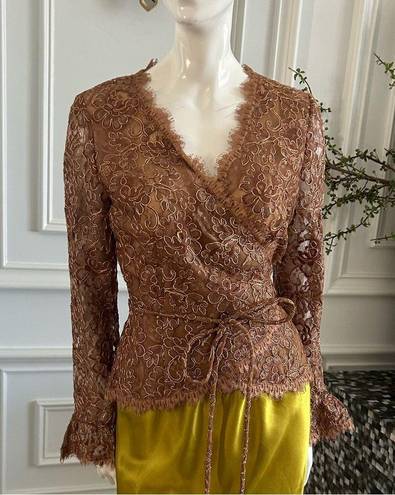 Chetta B  Gold Lace Wrap Going Out Top or Jacket in size 10