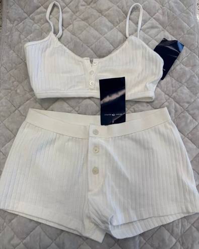 Brandy Melville White Ribbed Set