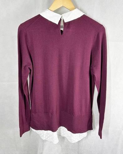 Ted Baker  Ohlin Mixed Media Layered Look Oxblood Sweater Size US 8