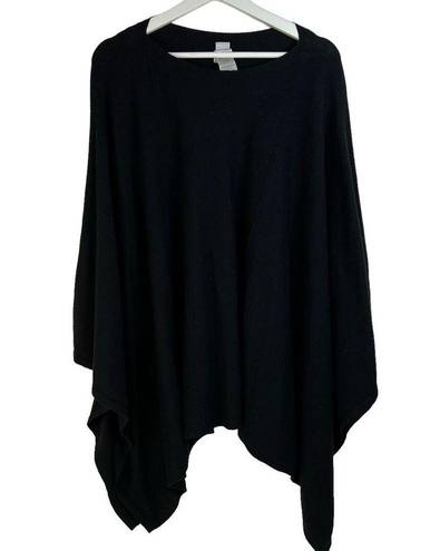 Chico's Chico’s Size S / M Poncho Sweater Women’s Cotton Cashmere Blend Black Cape Tunic