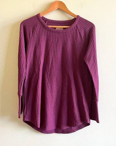 Chaser  Long Sleeve Waffle Thermal Tunic Sweater Knit Top Womens Size M