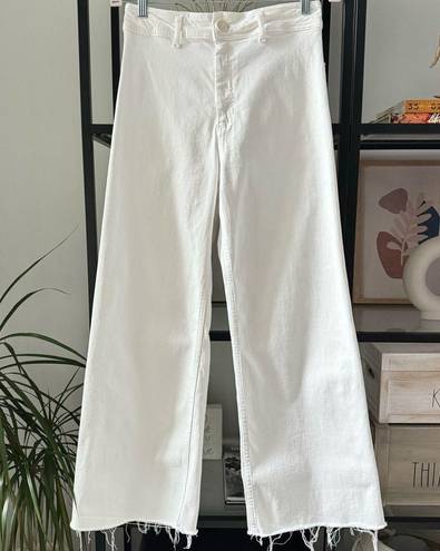 ZARA  The Marine Straight White High Rise Wide Leg Jeans Women’s 6 Bloggers Fave