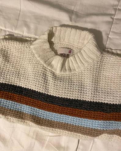 SO Striped White And Multicolor Sweater