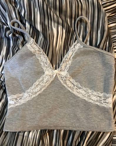 lace tank top Gray