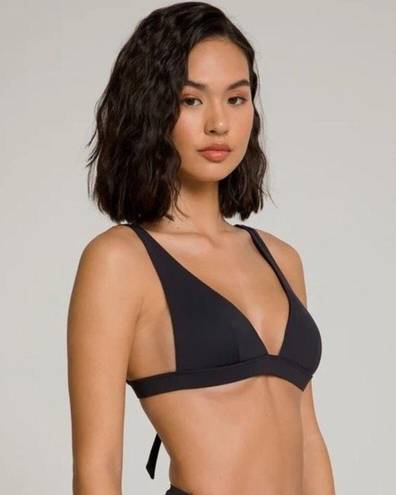 Good American NWT  Sexy Boost Triangle Bikini Top Black Tie Back Size 2 / Medium